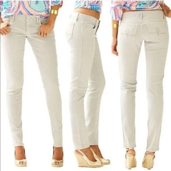 Lilly Pulitzer Worth Skinny Jeans Size 2 Palm Beach Grey NWT